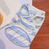 Pet Vest Striped Contrasting Color Soft Breathable Dog Harness with Traction Ring Stretchy Fit Machine Washable Small Medium Large Pet Vest