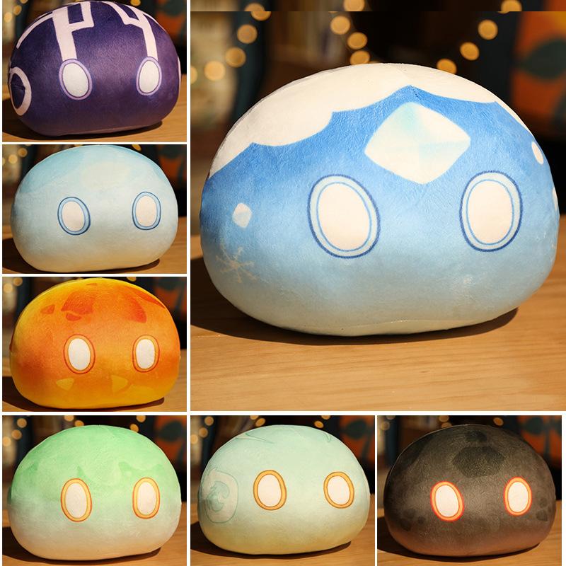 Genshin Impact Slime Plush Pillow Multi Element Soft Stuffed Cushion Game Peripheral for Sofa Decor Fans Gift Collection