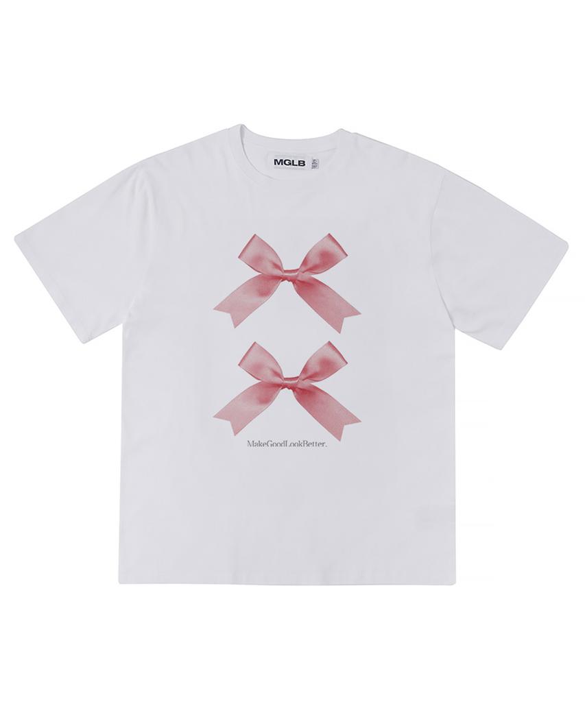 MATCHGLOBE Twice Ribbon Oversized Tee (White)