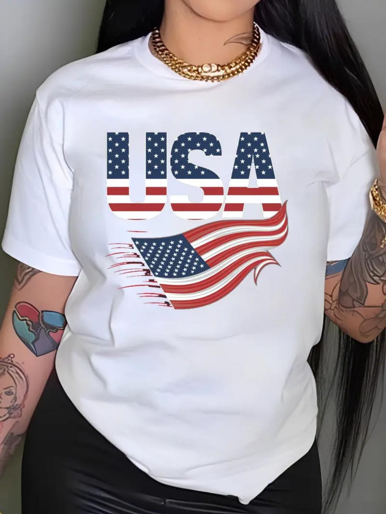 American Flag USA Graphic T-shirt XL