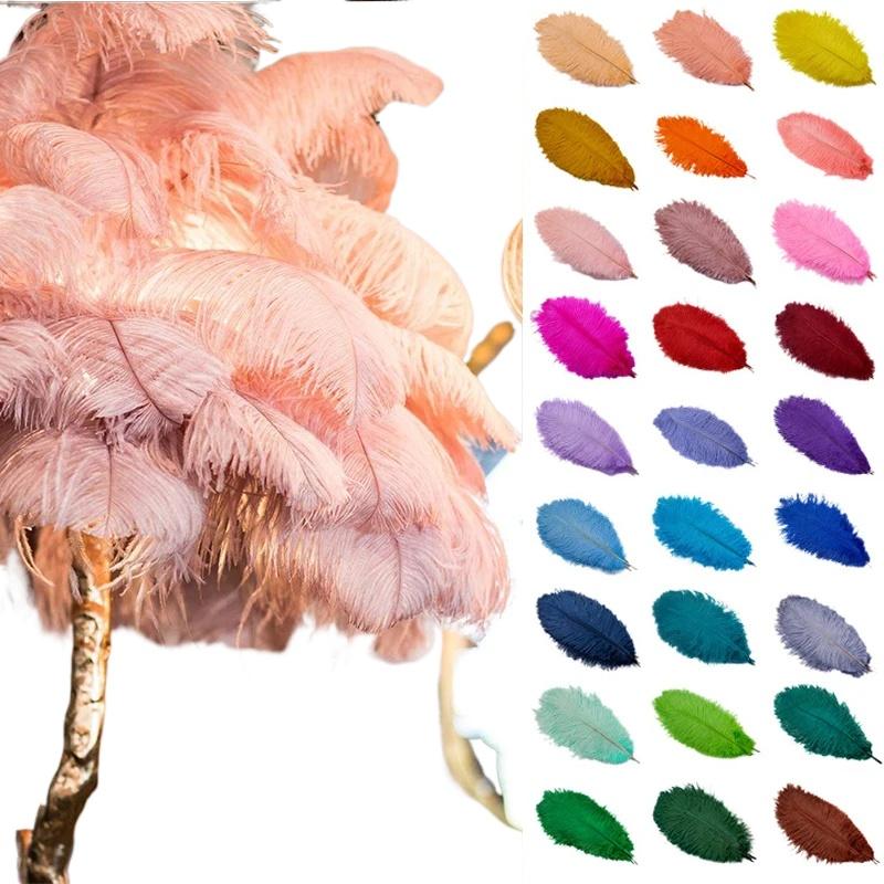 1PC Strusie Pióra Plumas Decor Naturalna Skóra Weselna Dekoracja Kolorowe Strusie Stoły Centralne Do Rzemiosła