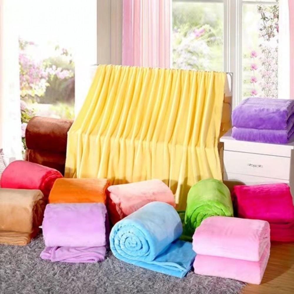 Solid Color Flannel Throw Blanket Soft Nap Shawl Blanket New Plush Blanket For All Seasons