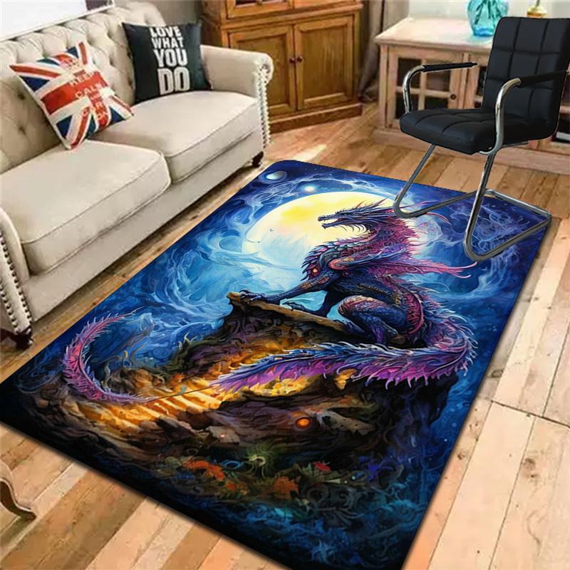 Colorful Dragon Rug Floor Mat for Living Room or Bedroom Soft and Comfortable Carpet a Gift for Birthday and Holiday.NFF0928220