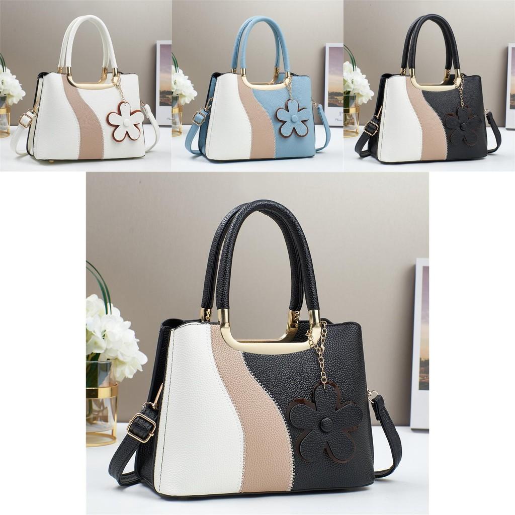 Stylish Color Block Handbag Trendy Crossbody Bag For Women High Capacity Chic Design