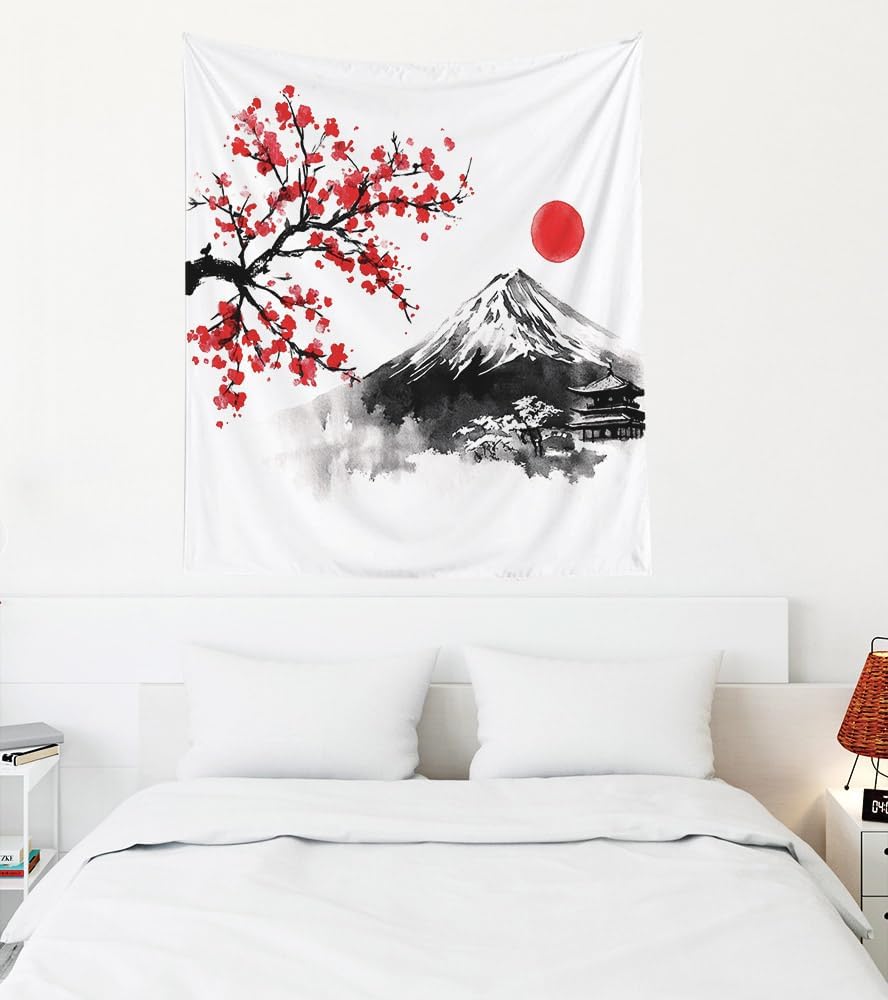 VIKAMA Forest Mist Tapestry Misty Mountain Forest Wall Hanging Bedroom Living Room Guesthouse Wall Decoration