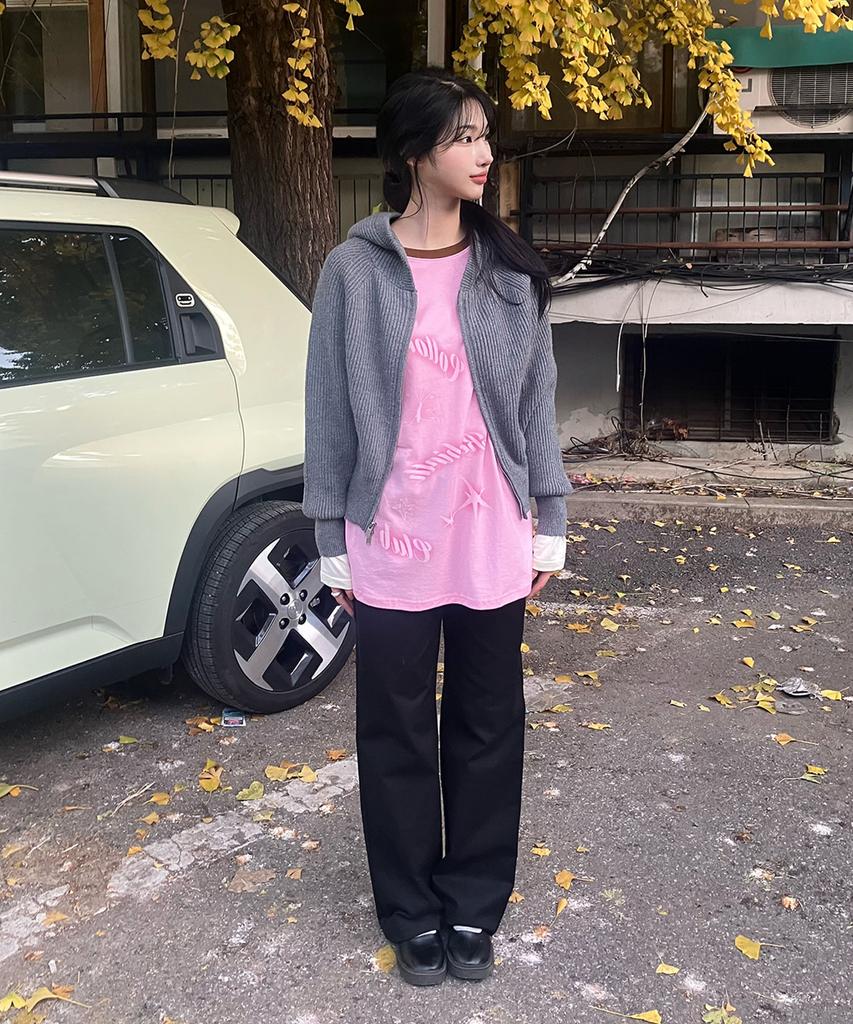 COTTONREBIRTHCLUB Contrast Raglan T-Shirt (Pink)