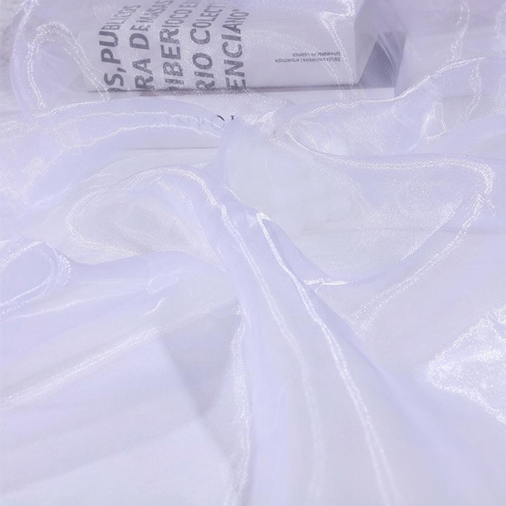 100X150cm Organza Mesh Fabric Colorful Lightweight Sheer Organza Fabric Glossy Smooth Tulle Gauze Fabric