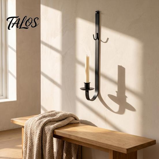 Minimalist Candle Wall Mount Metal Holder, Decorative Sconce for Living Rustic Home Atmosphere Decor Room Bedroom Decor, Modern Hanging Candlestick