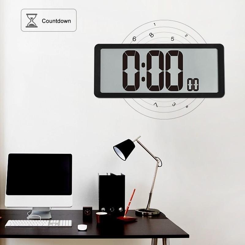 Square Wall Clock Series 13.8inch Large Digital Jumbo Electronic Clock Multi-Functional Big Screen Number Digital Alarm Clock