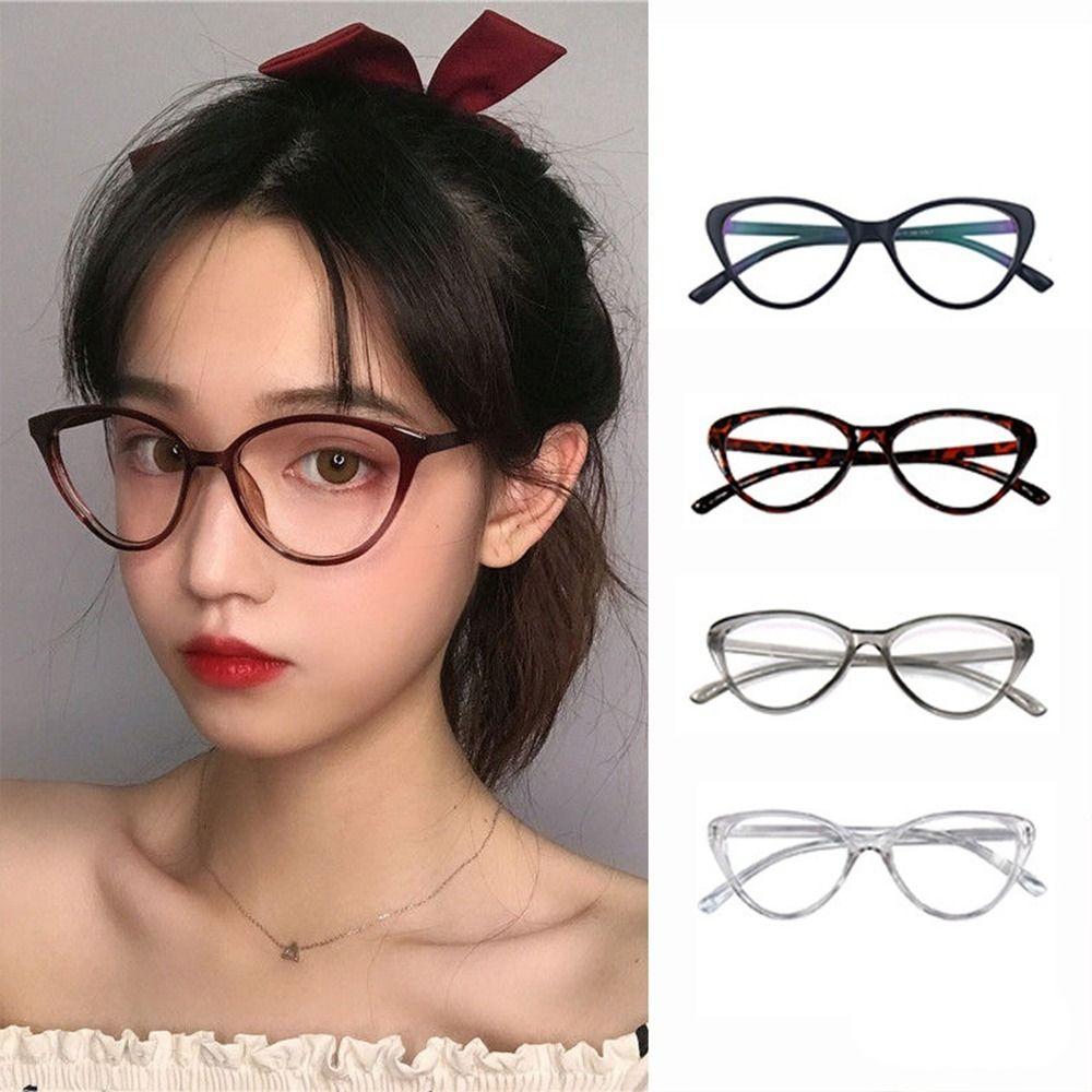 Retro Cat Eye Glasses for Women Fashion Blue Light Blocking Glasses Computer Games Reading Eyewear Clear Lens Black Frame