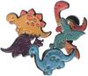 BUGUUYO Dinosaur Brooch Pins 5 Pack Alloy Cute Safety Pin for Women Girls Jackets Backpacks Mixed Random Style