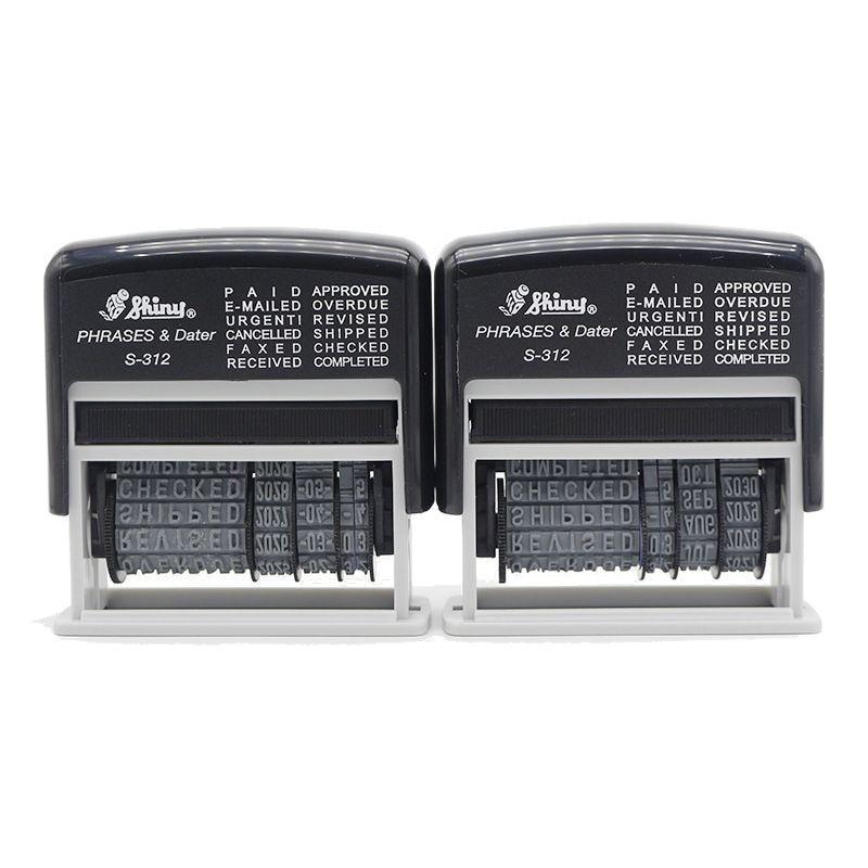 Shiny S-312 Self-Inking Date Stamp "PAID/RECEIVED" with 12 Adjustable English Date Groups