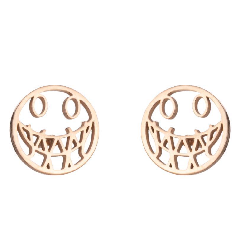 Halloween Cherry Studs, Mushroom Earrings & Hollow Bear Paw Heart Ear Cuff - Stainless Steel Jewelry