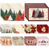 1/4Pcs Christmas Tree Elk Placemat Linen Dining Table Mats Coaster Bowl Coffee Cup Pad Mat 2026 Navidad Home Kitchen Decoration