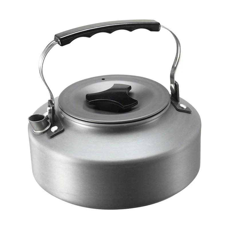 Portable Winter Outdoor Camping 1.1L Kettle, Multifunctional Stove Type Kettle, Lightweight Aluminum Alloy Wear-Resistant Kettle