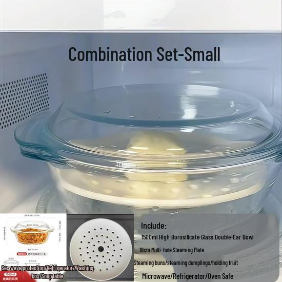 Ceramic Microwave Steamer Plate with Fine Pores - Universal Food Grade for Steaming Seafood, Fish, Buns, and More.