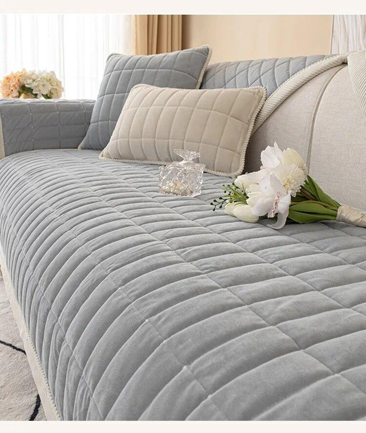 

Теплая плюшевая подушка для дивана в гостиной, нескользящая подушка для дивана, подлокотник, тканевая, бархатная, с кристаллами, бархатная подушка для дивана в клетку, зимняя утолщенная подушка 70x70cm 1pc