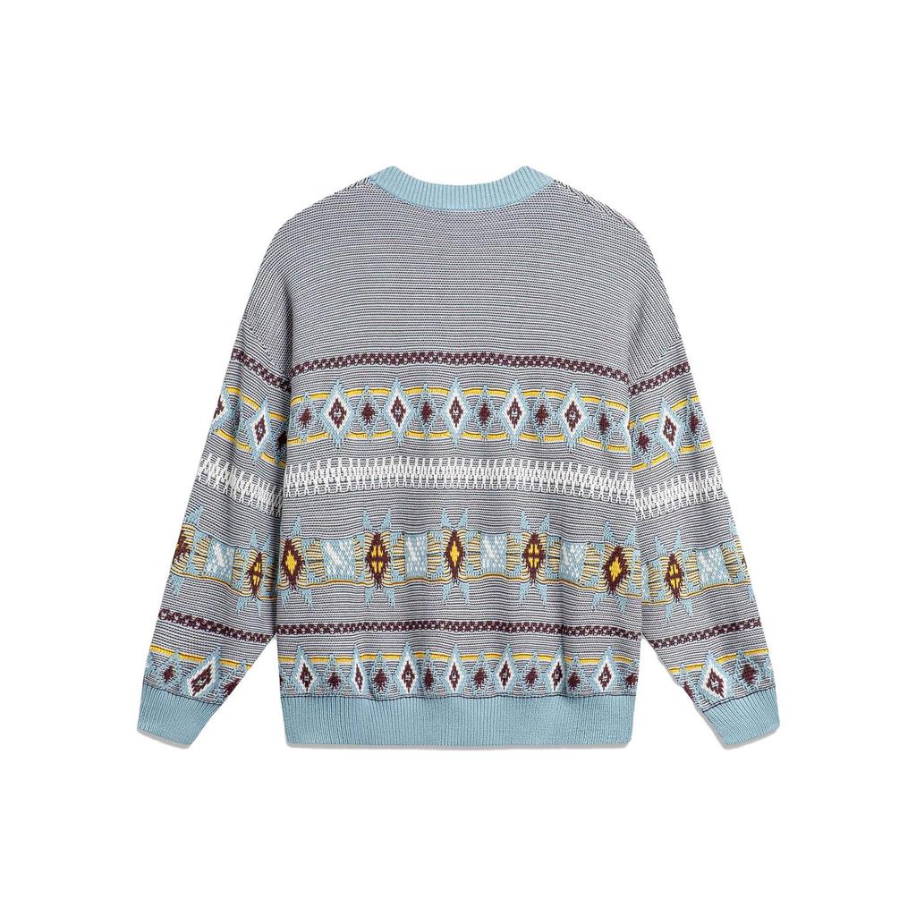 Li Ning Sports Life Collection Sweater Men's Ecru Fish Eye Cyan AMBT247-1