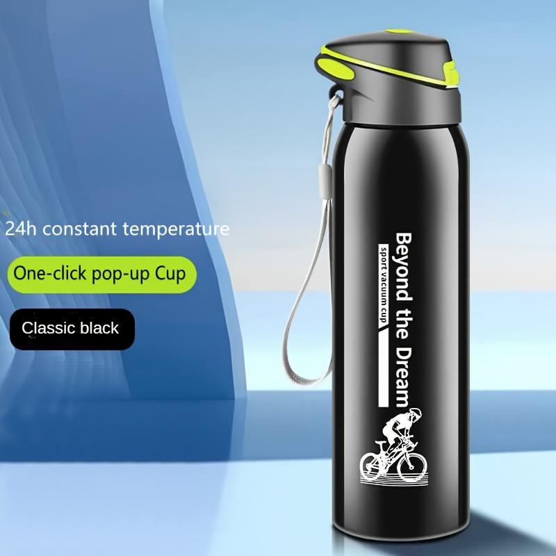 

Велосипедная бутылка для воды, большая емкость, термокружка, спортивная бутылка из нержавеющей стали 304, подходит для горных и шоссейных велосипедов чёрный