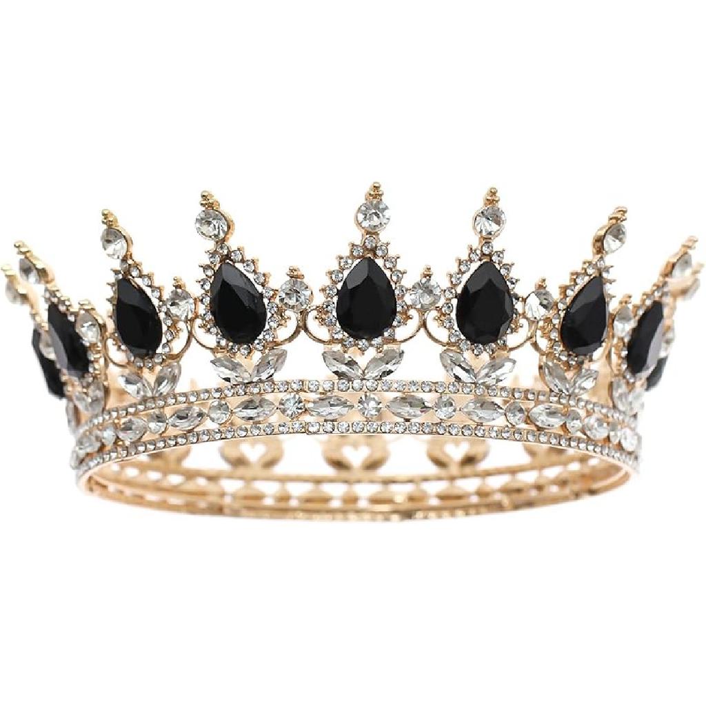FORSEVEN Queen Crown Rhinestone Wedding Crowns and Tiaras for Women Costume Party Hair Accessories Princess Birthday Crown Crystal Bridal Crown