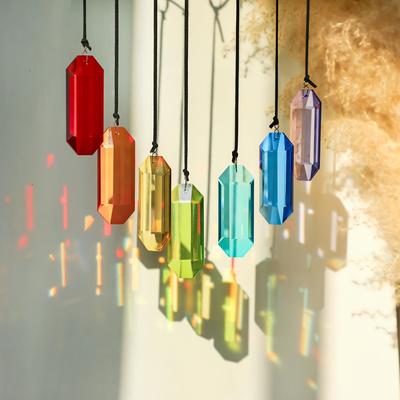 7pcs Crystal Sunlight Catchers Prism Indoor Window Hanging Decoration Rainbow Glass Prism Sunlight Catcher Decor for Home Garden