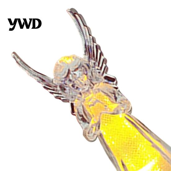 Prayer Angel Figurine Guardian Night Light, Small Reading Playing Music Acrylic Statue Decoration with LED Light for Desk, Table, Shelf Decor Peaceful
