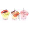 Japanese Pudding Keychain Play Pudding Jell-O Keychain Miniature Yogurt Pudding Ice Cream Pendant Soft Kneading Music Ornaments