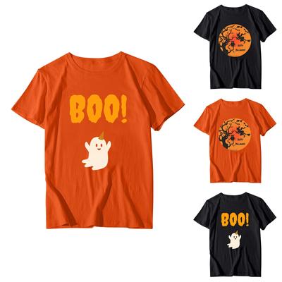 Women's Halloween Printed Round Neck Short Sleeve Loose Casual T-Shirt