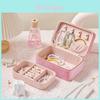 Leather Jewelry Box With Soft Double Layer Storage For Travel And Gift Use