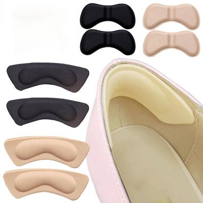 5 PCS Heel Pads for Women - Cushioned Shoe Inserts, Blister & Pain Relief for High Heels, Boots, Flats (Black/Skin)