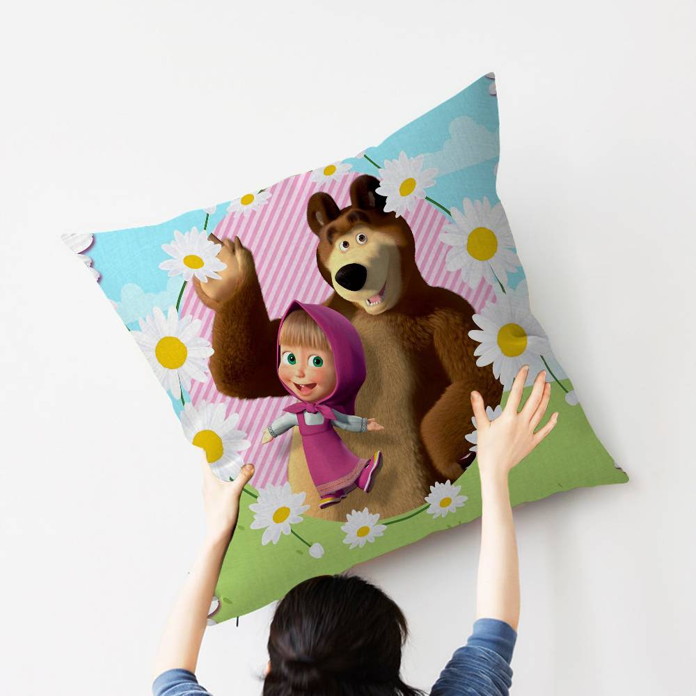 MMasha And BBears Personalized picture text home decorative pillows Household Gifts 45x45cm