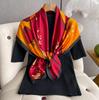 Luxury  Silk Scarf For Women Hijab Bandana Fashion 90*90Cm Square Scarves Handkerchief Design Shawl Wraps Echarpe Foulard