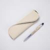 YONBEN Slim Lightweight Cotton Canvas Pencil Case Beige Small Compact Stationery Pen Pouch 7.87 x 0.78 2.55 in