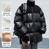 Unisex Thick Winter Cotton Puffer Jacket Stand Collar Loose Fit Casual Outerwear Men Women