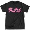 T-shirt Nera Pantera Rosa Spedizione Veloce Alta Qualità