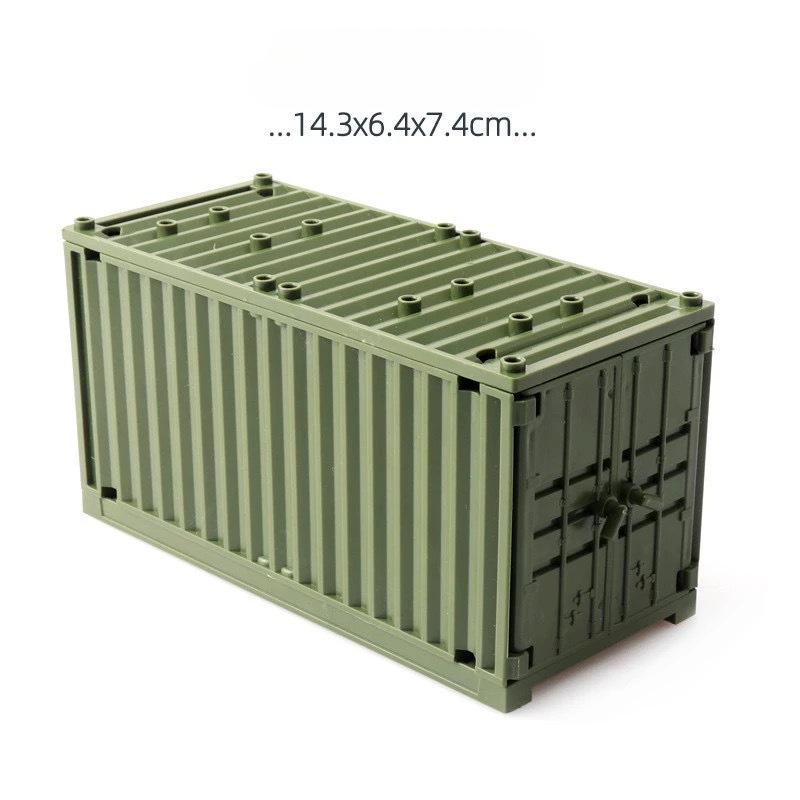 Military Building Block Doll Accessories Landscaping Container Scene With Children'S Toys Assembly