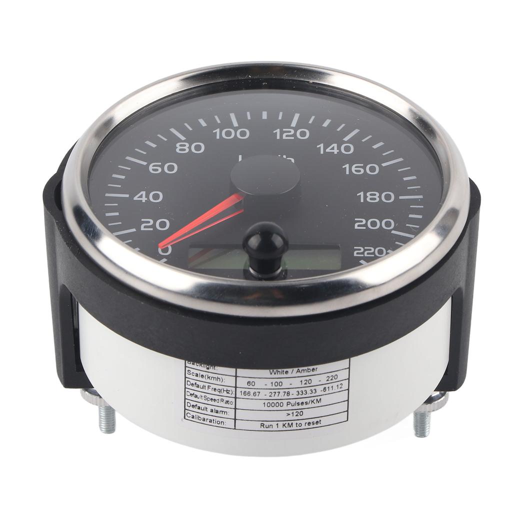 85mm Speedometer LCD Adjustable 220KM H for 12V 24V Car Truck Boat Motor