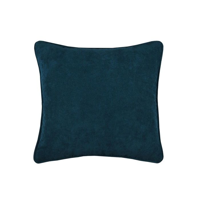 Coussin - Antoine - 45 x 45 cm - Velours côtelé - Bleu pétrole