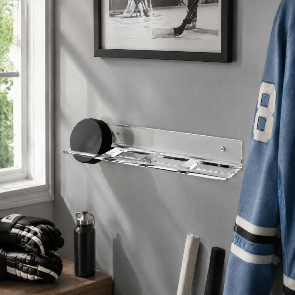 5pcs Transparent Design Hockey Puck Display Wall Rack Puck Storage Rack  Sports Memorabilia