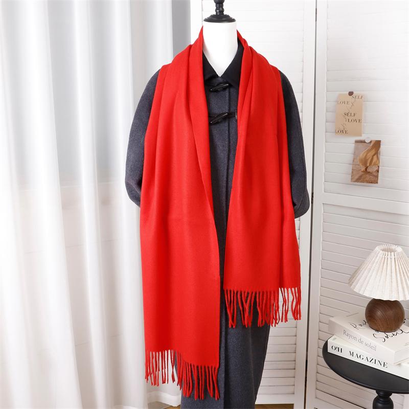 Fashion Solid Color  Women Scarf Winter Hijabs Tes Tassels Long Lady Shawls Cashmere Like Pashmina Hijabs Scarves Wraps