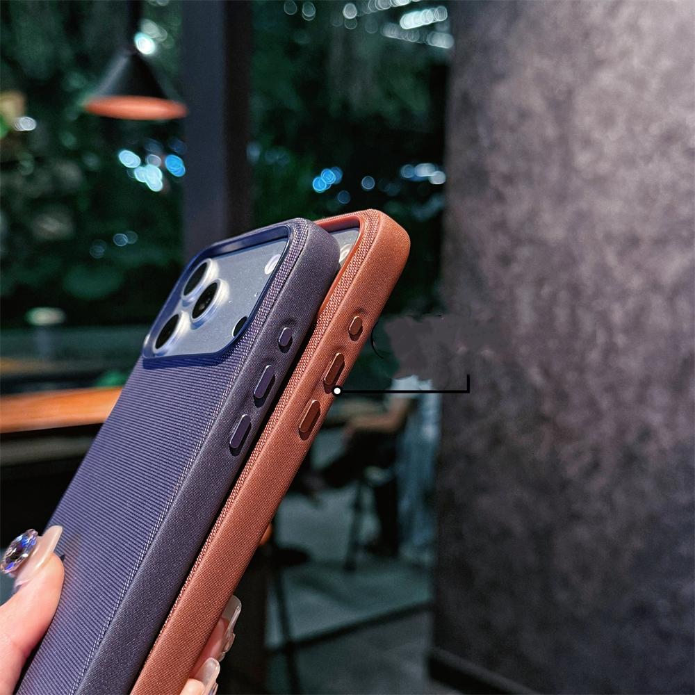 Business Matte Leather Texture Nylon Fabric Magnetic Case For iPhone 17 Pro Max For Magsafe Wireless Charging Shockproof Cover
