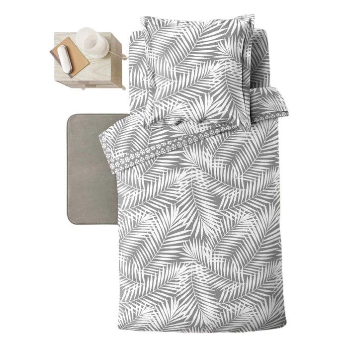 Housse de Couette "Botania" 140x200cm Gris