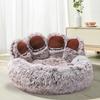 Dogs Fuzzy Nest Bed Cute Bear Paw Design Cat Sofa Bed Soft Fluffy Cushion Plush Cozy Pet Sleeping Bed for Small Medium Large Dogs And Cats