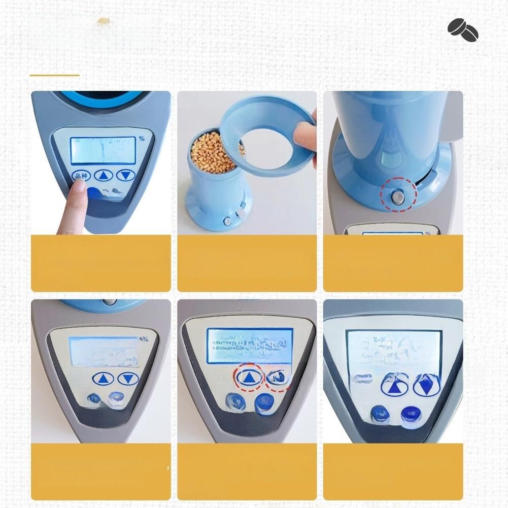 Grain Moisture Tester LDS2G for 35 Types Including Coffee Beans Cocoa Beans with Backlit LCD Bulk Density Temp Weight