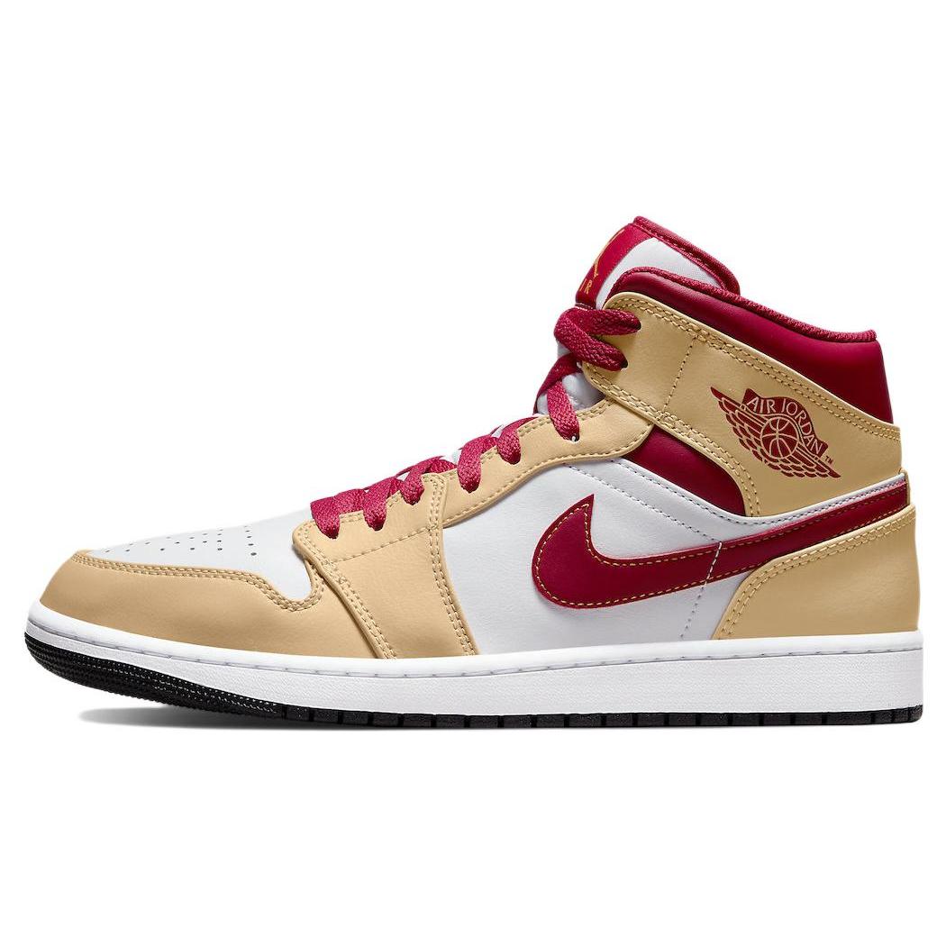 

Air Jordan 1 Mid Light Curry Cardinal Red 554724-201