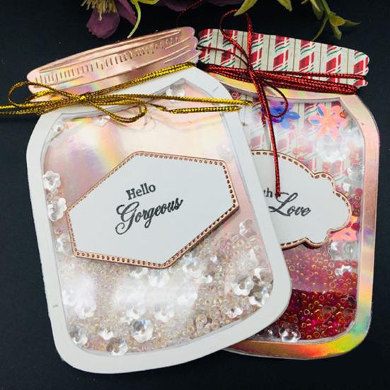 Garrafa de doces de desejo corte de metal morre faça você mesmo scrapbook relevo papel cartões estêncil