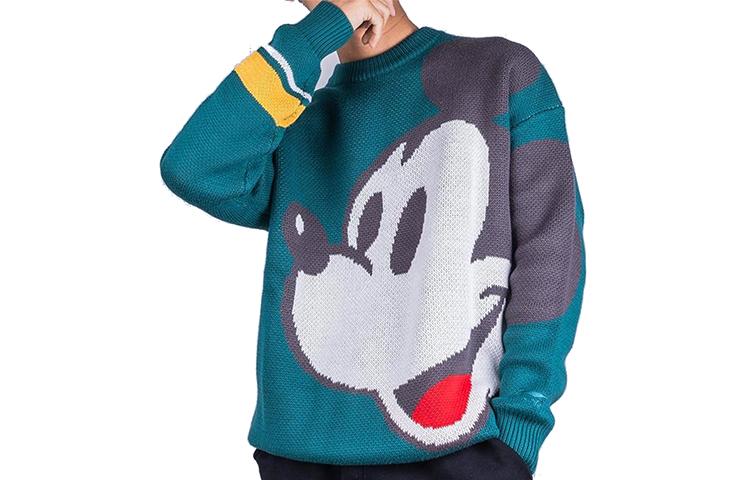 Li Ning X Disney Sweaters Men s Green Crew Neck Moderate Base Layer AMBP005-1 S