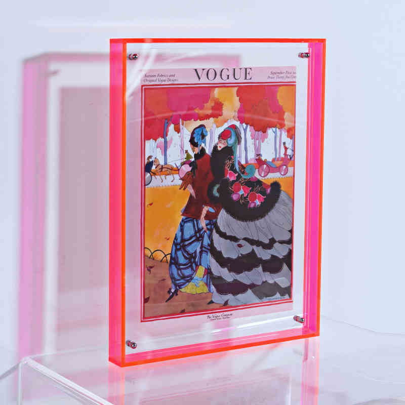 Floating Picture Frame Acrylic Frames for Wall Mounted Tabletop Standing Decorative Photo Frames Neon Translucent Hanging Frame