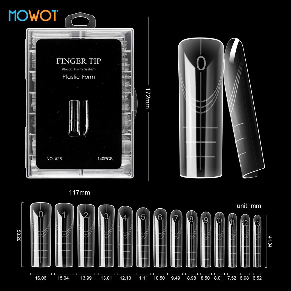 MOWOT 70pcs/140pcs Dual Nails Forms for Poly Nail Gel Full Cover Nail Extension Quick Building Gel Molds Acrylic Nail Top Forms