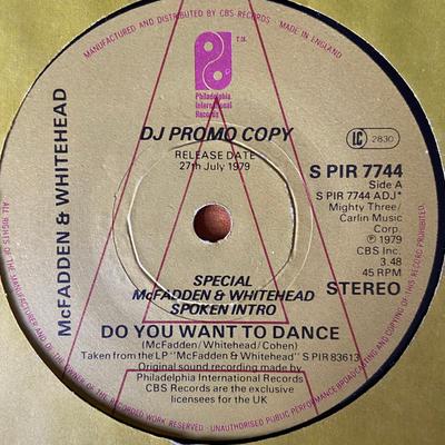 7-Zoll Schallplatte MCFADDEN & WHITEHEAD - Do You Want To Dance SPIR7744PROMO Philadelphia 1979 UK Soul/Funk Gebraucht